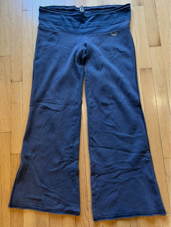 Hollister Pants - Hollister Slate Blue Sweatpants Womens M with Lined Drawstring Waist Flare Leg
